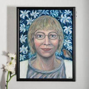 Helene med rödhake, oljemålning