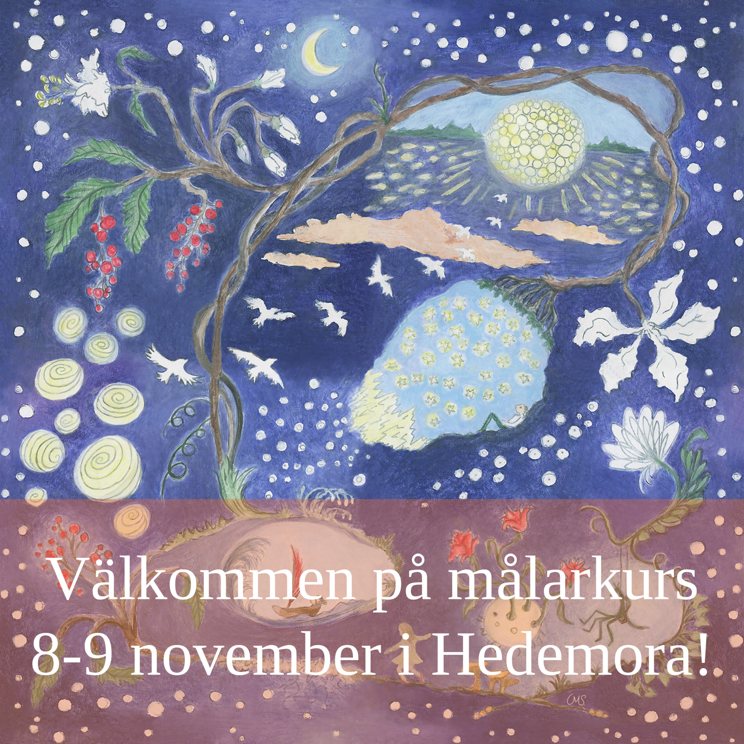 Helgkurs i teckning och måleri i Hedemora 8-9 november